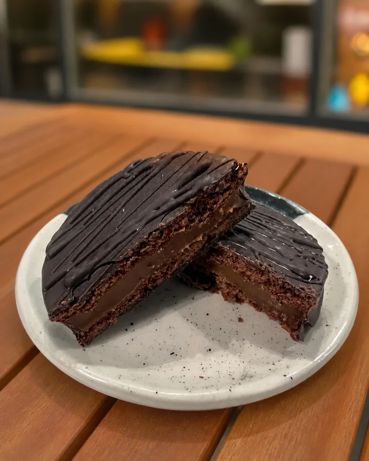 Alfajor Chocolate negro con dulce de leche